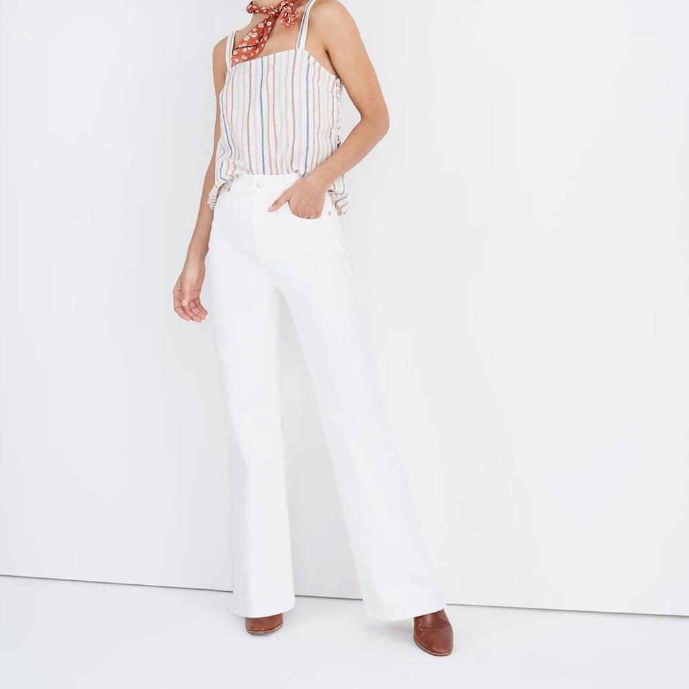 NWT Madewell 11” High-Rise Flare Pant in White